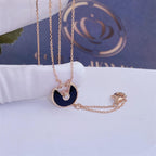 [Marin]AMULETTE ROSE GOLD ONYX NECKLACE