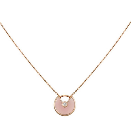 [Marin]AMULETTE ROSE GOLD PINK MOP NECKLACE