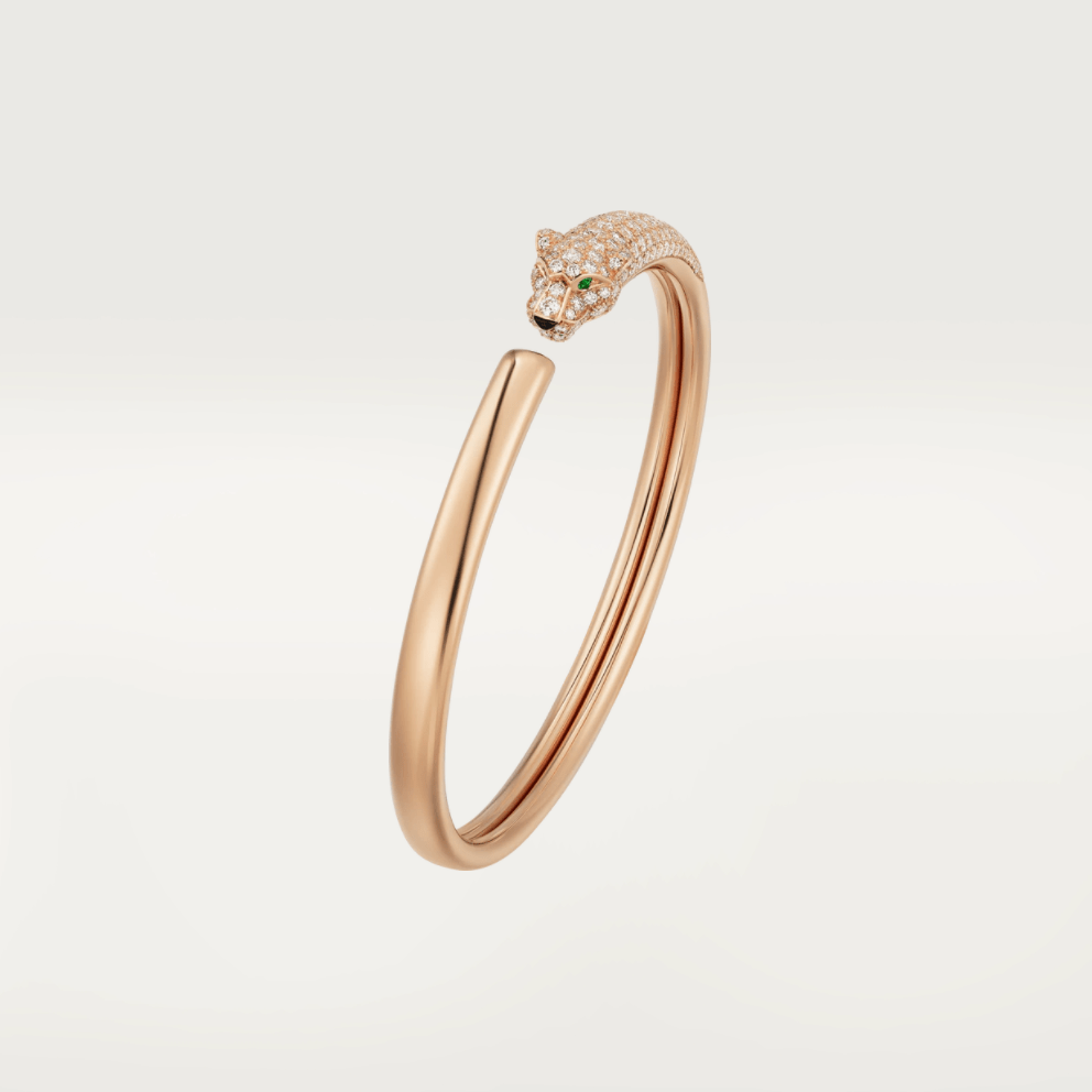 [Marin]PANTHERE ROSE GOLD DIAMOND OPEN BRACELET