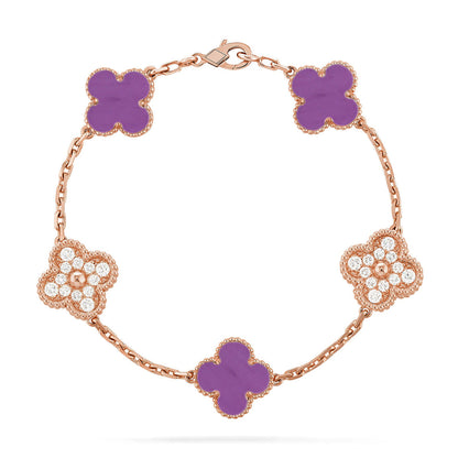 [Marin-Jewelry] CLOVER 5 MOTIF VIOLET BRACELET COLLECTION