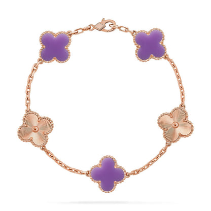 [Marin-Jewelry]クローバー 5モチーフ ライトパープル ブレスレット コレクション