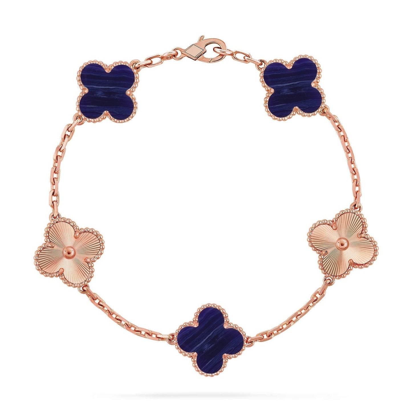[Marin-Jewelry]クローバー5モチーフ パープルストライプス ブレスレットコレクション