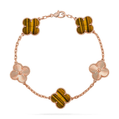 [Marin-Jewelry] クローバー5モチーフ タイガーアイブレスレットコレクション