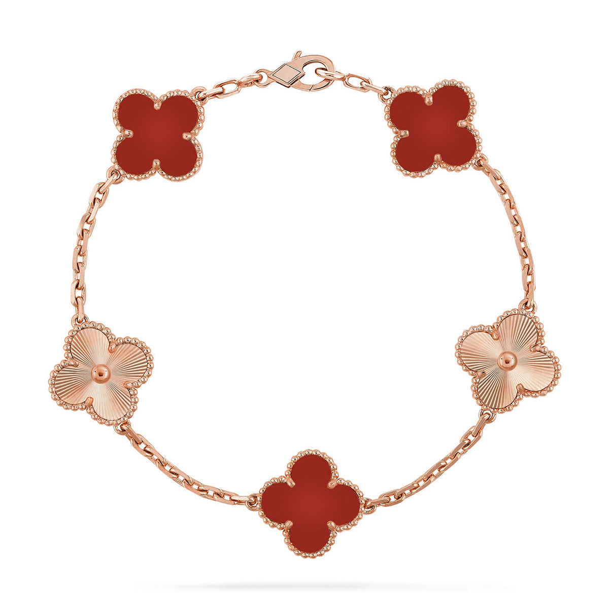 [Marin] CLOVER 5 MOTIF RED CORNELIAN BRACELET COLLECTION