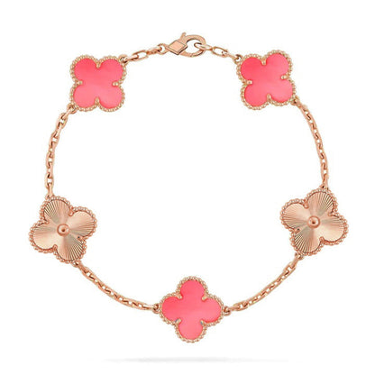 [Marin-Jewelry] クローバー5モチーフ ピンクマザーオブパール ブレスレットコレクション