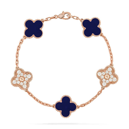 [Marin-Jewelry]CLOVER 5 MOTIF LAPIS LAZULI BRACELET COLLECTION