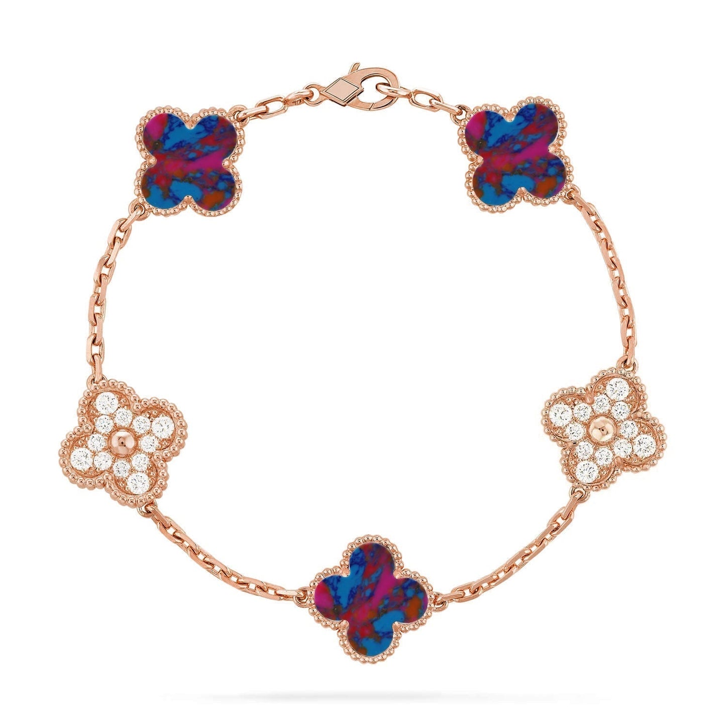 [Marin]CLOVER 5 MOTIF COLOR GEMSTONES BRACELET COLLECTION