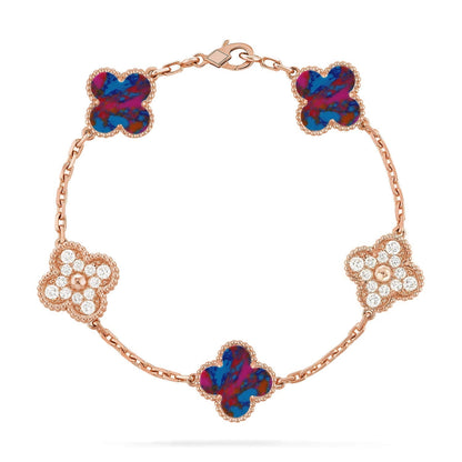 [Marin]CLOVER 5 MOTIF COLOR GEMSTONES BRACELET COLLECTION