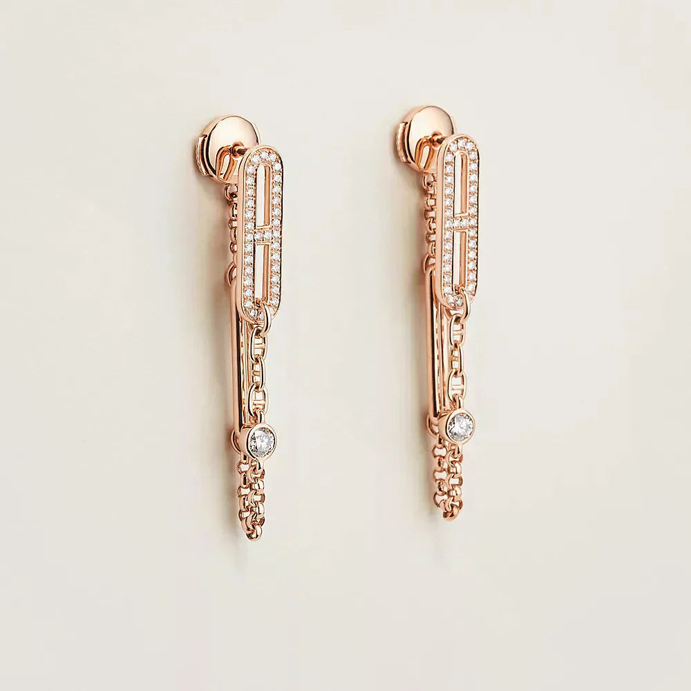 [Marin-Jewelry]CHAINE CHAOS DIAMOND DROP EARRINGS