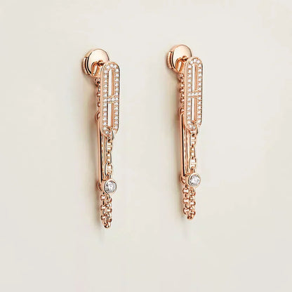 [Marin]CHAINE CHAOS DIAMOND DROP EARRINGS