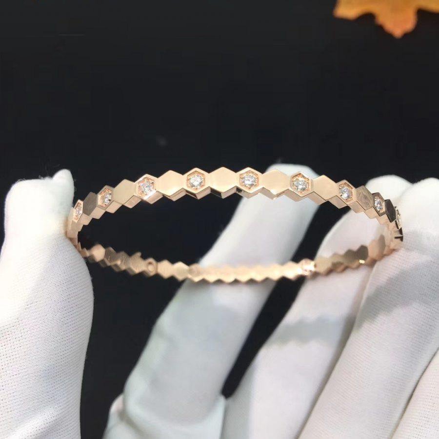 [Marin]BRACELET DIAMANTS OR ROSE BEE LOVE