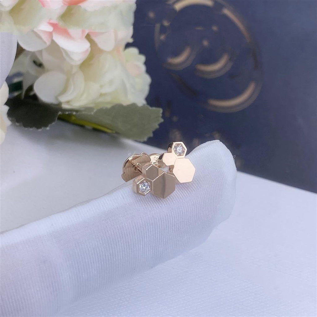 [Marin]BEE LOVE PINK GOLD DIAMOND EARRINGS