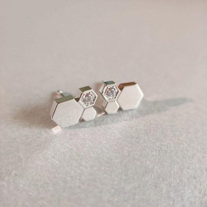 [Marin-Jewelry]BEE LOVE SILVER DIAMOND EARRINGS