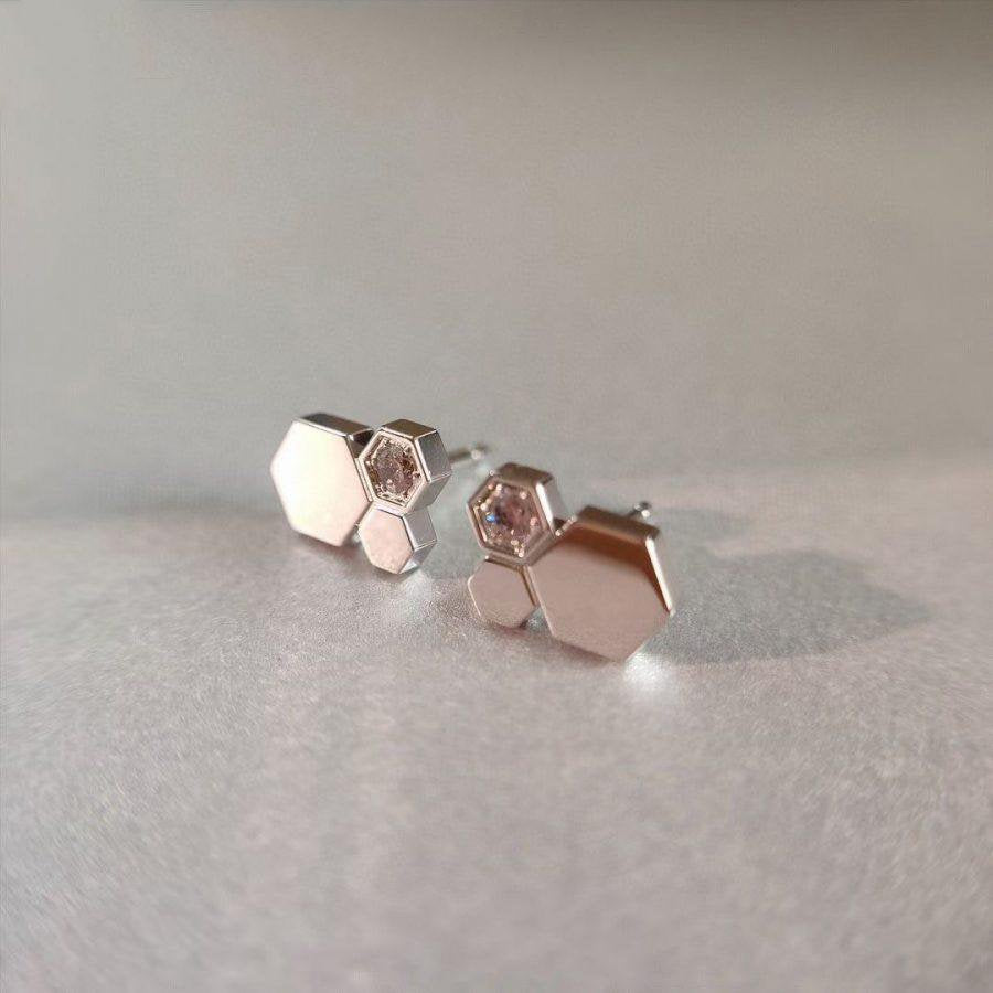 [Marin-Jewelry]BEE LOVE SILVER DIAMOND EARRINGS