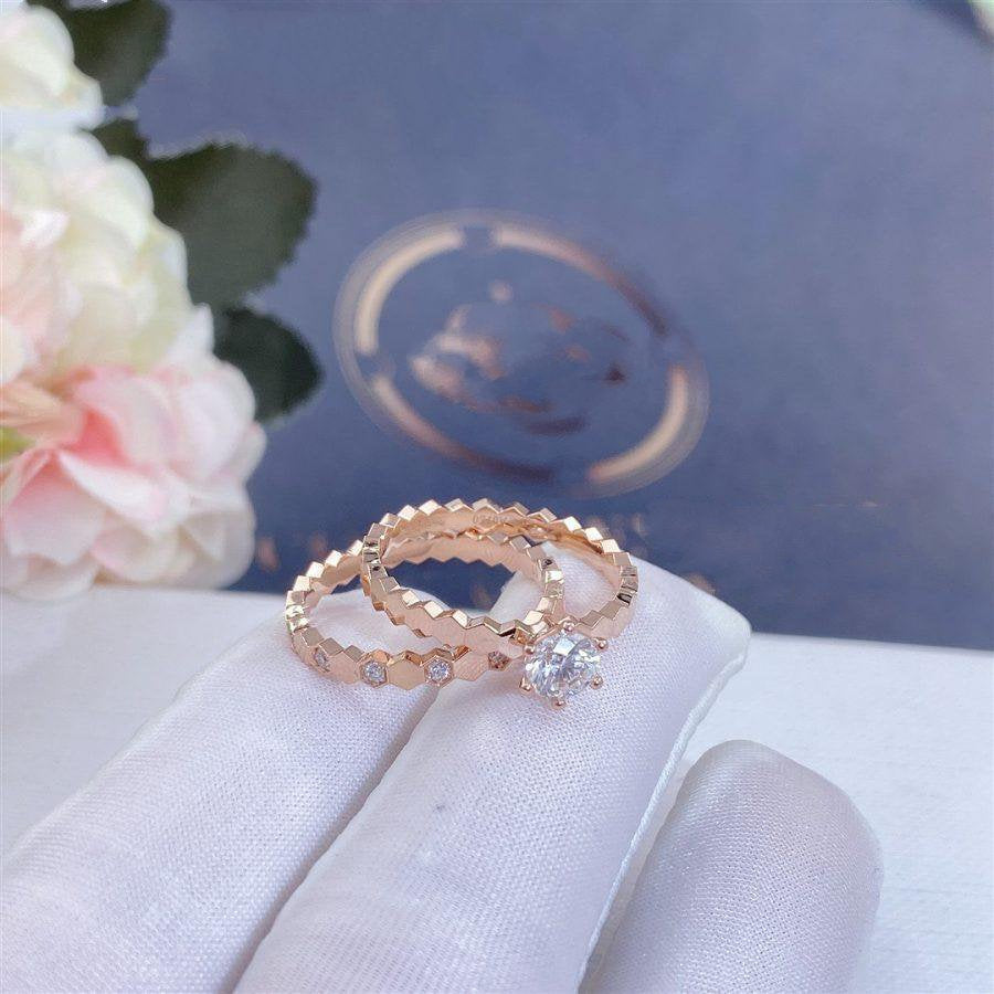 [Marin]BAGUE BEE LOVE OR ROSE DIAMANT