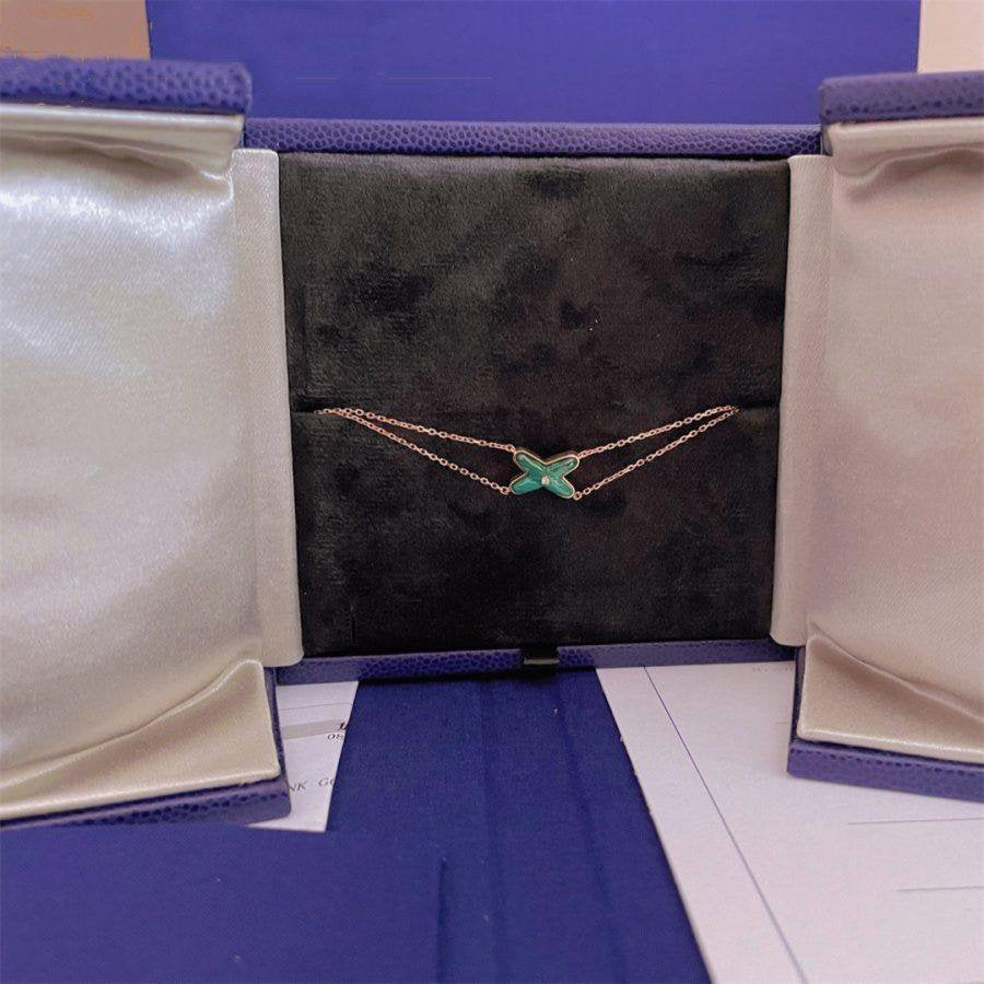 [Marin]BRACELET MALACHITE OR ROSE 1 DIAMANT