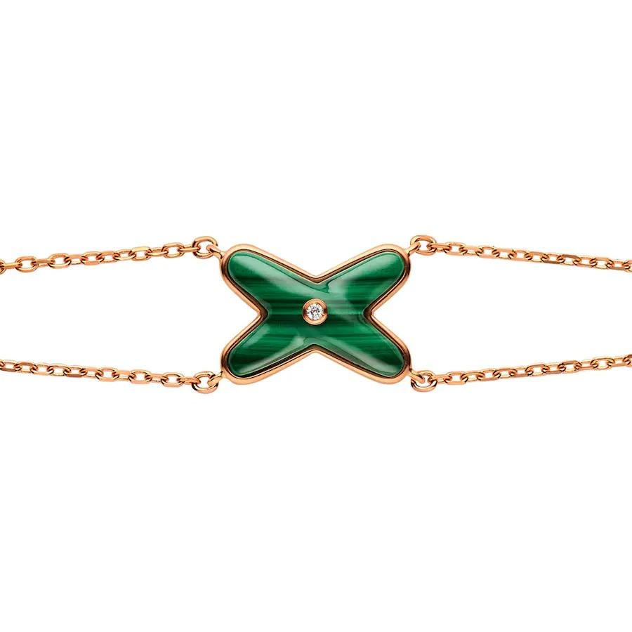 [Marin]BRACELET MALACHITE OR ROSE 1 DIAMANT