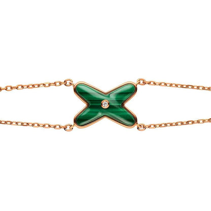 [Marin]JEUX BRACELET MALACHITE PINK GOLD 1 DIAMOND