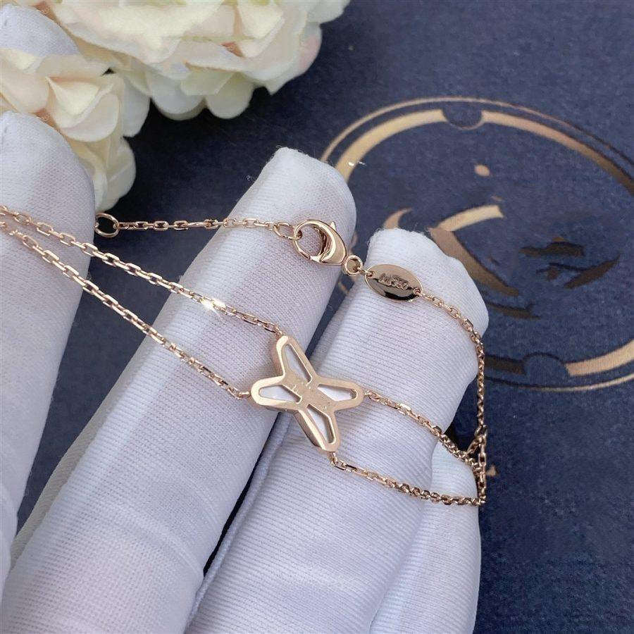 [Marin]BRACELET JEUX Nacre Blanche Or Rose 1 Diamant