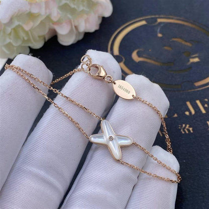 [Marin]JEUX BRACELET WHITE MOP PINK GOLD 1 DIAMOND