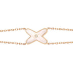 [Marin]BRACELET JEUX Nacre Blanche Or Rose 1 Diamant
