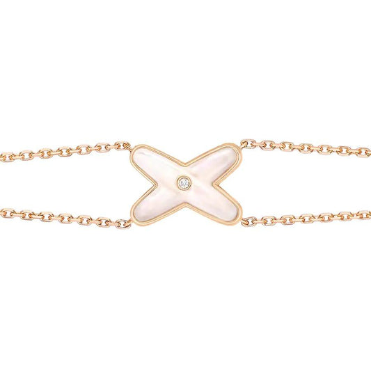 [Marin]JEUX BRACELET WHITE MOP PINK GOLD 1 DIAMOND