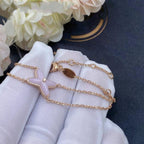 [Marin]BRACELET JEUX Nacre rose OR ROSE 1 DIAMANT