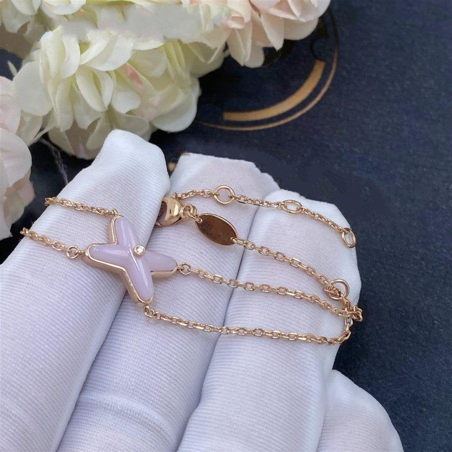 [Marin]BRACELET JEUX Nacre rose OR ROSE 1 DIAMANT