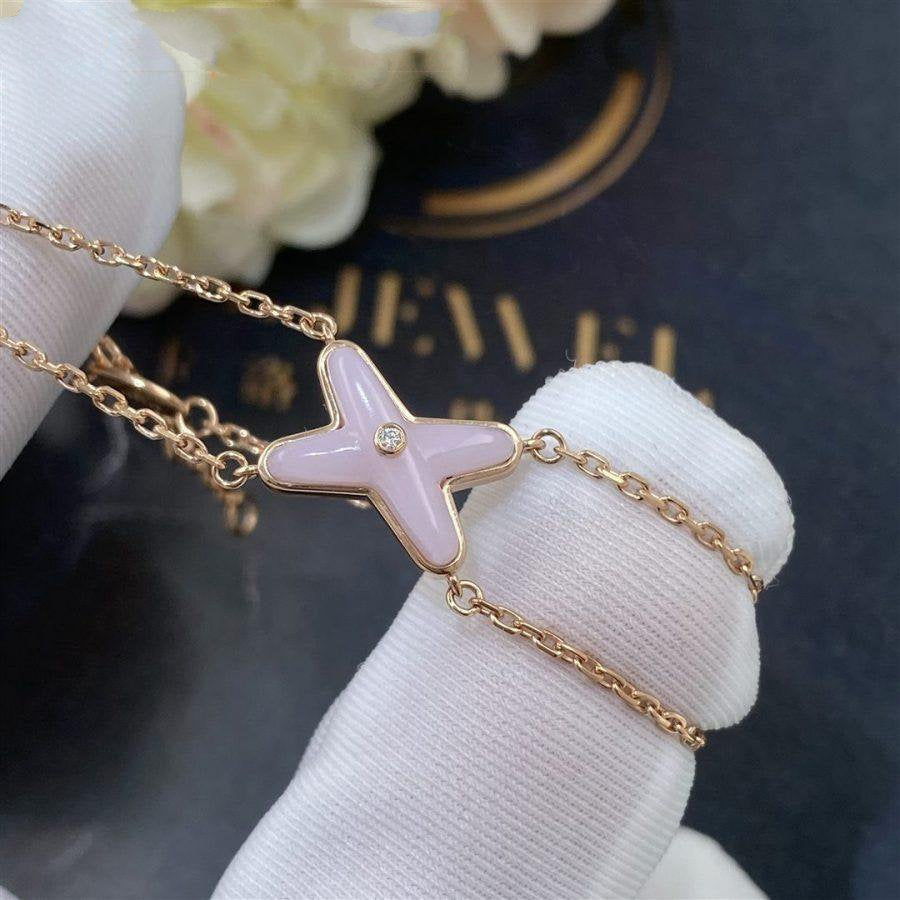 [Marin]BRACELET JEUX Nacre rose OR ROSE 1 DIAMANT