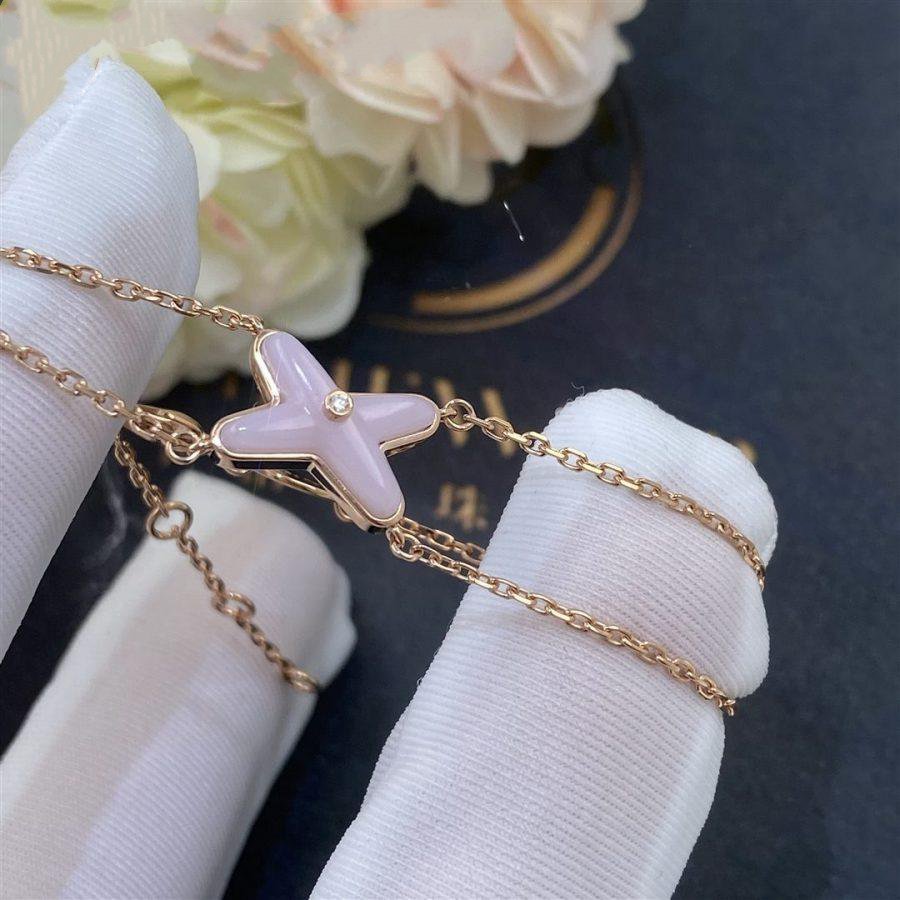 [Marin]BRACELET JEUX Nacre rose OR ROSE 1 DIAMANT