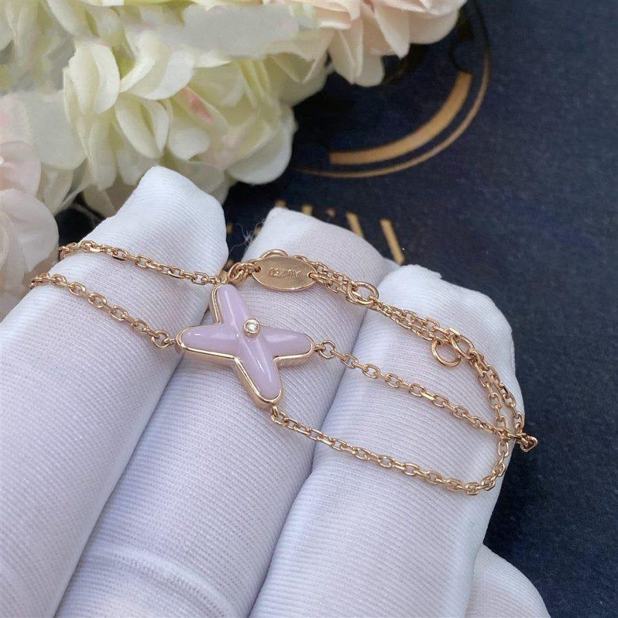 [Marin]BRACELET JEUX Nacre rose OR ROSE 1 DIAMANT