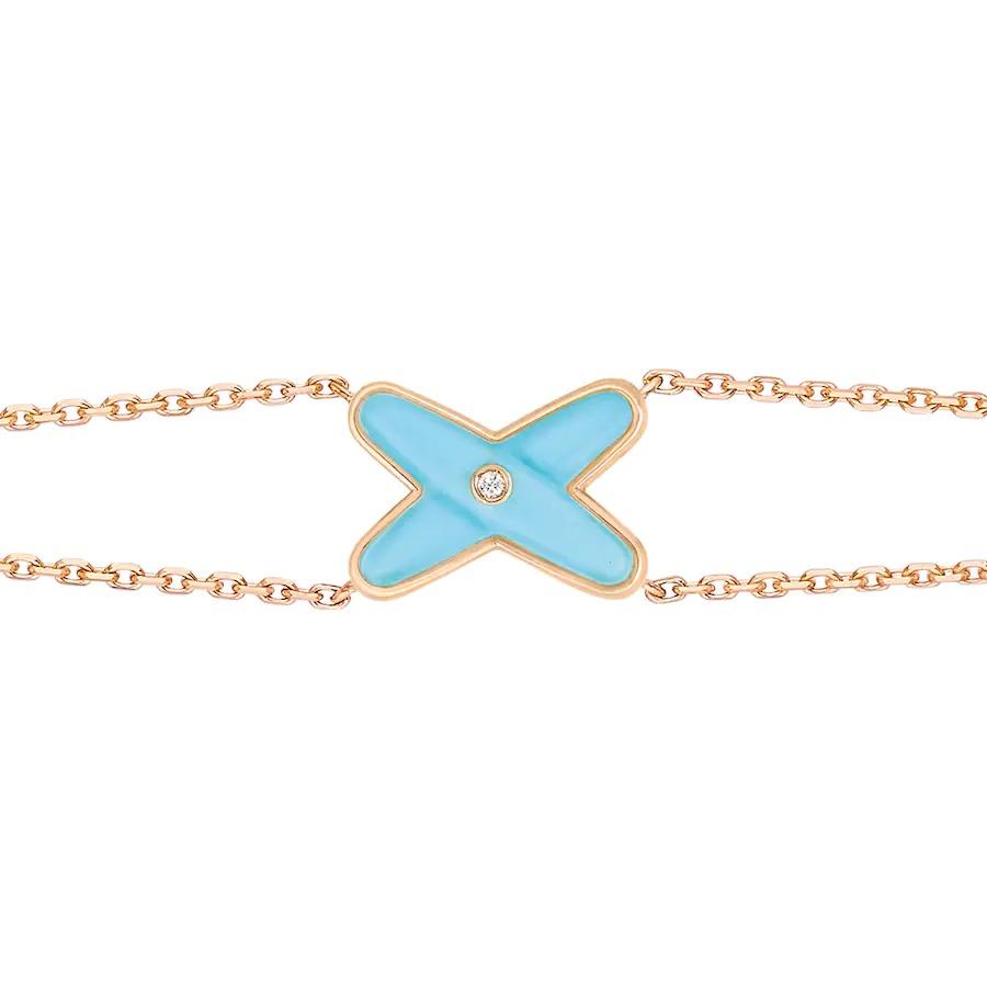 [Marin]BRACELET JEUX OR ROSE TURQUOISE 1 DIAMANT