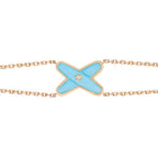 [Marin]BRACELET JEUX OR ROSE TURQUOISE 1 DIAMANT