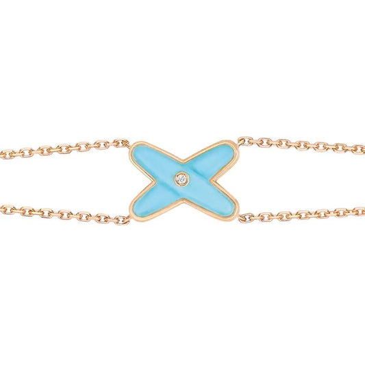 [Marin]JEUX BRACELET TURQUOISE PINK GOLD 1 DIAMOND