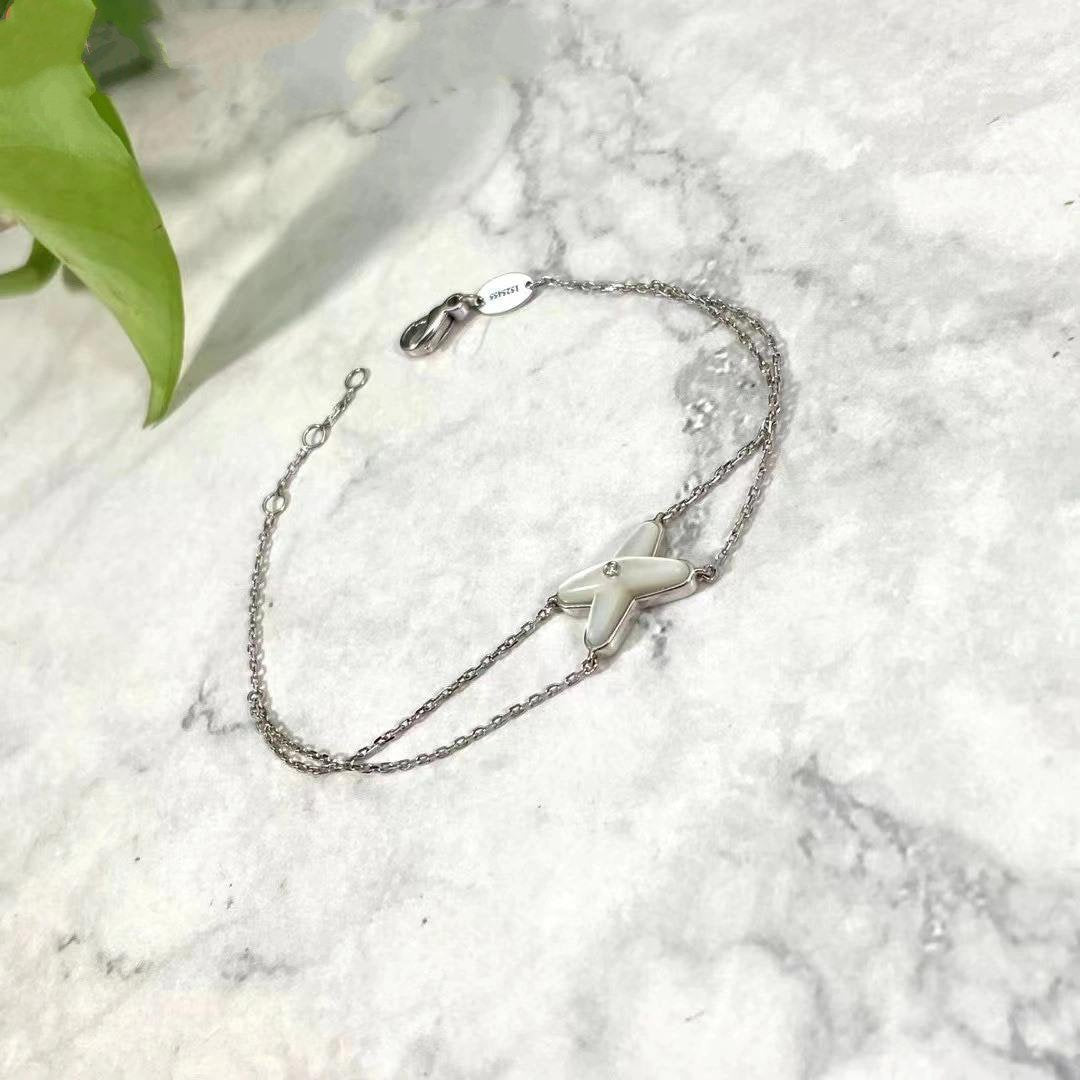 [Marin]JEUX BRACELET NACRE BLANCHE ARGENT 1 DIAMANT