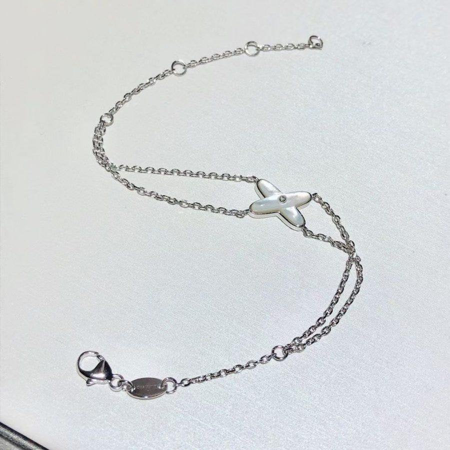 [Marin]JEUX BRACELET NACRE BLANCHE ARGENT 1 DIAMANT