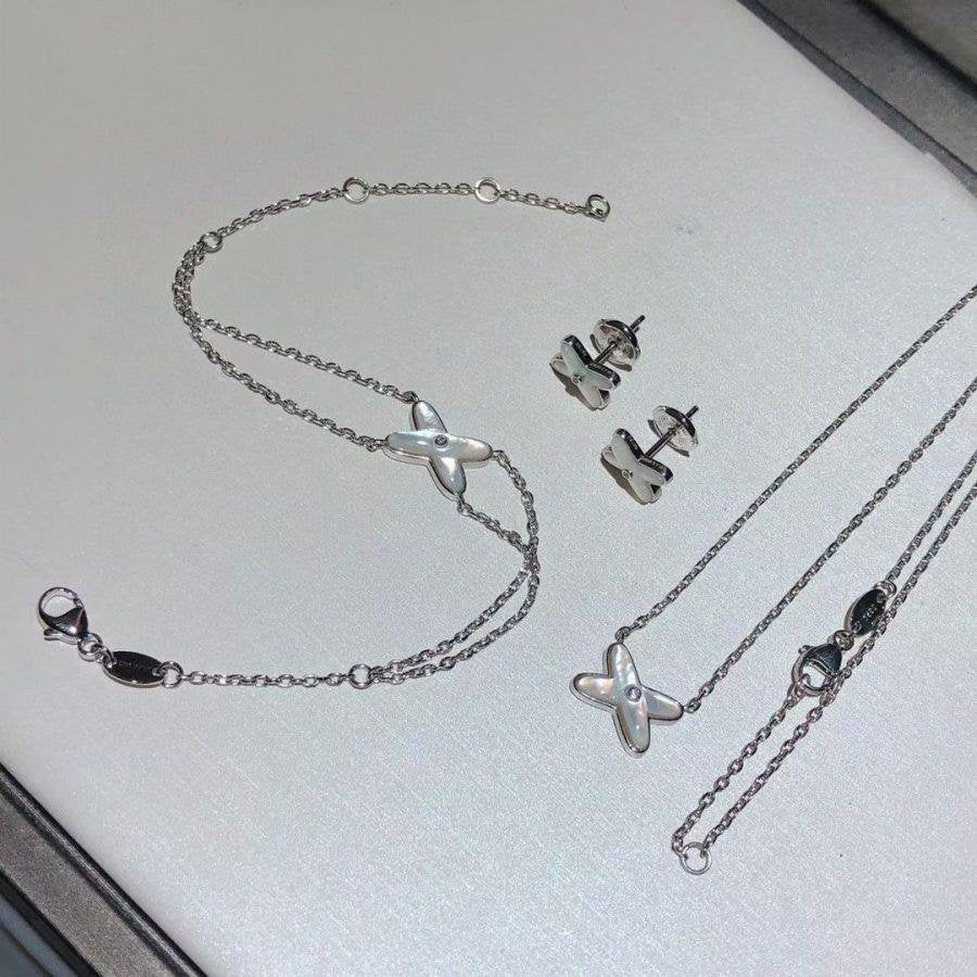 [Marin-Jewelry]JEUX BRACELET WHITE MOP SILVER 1 DIAMOND