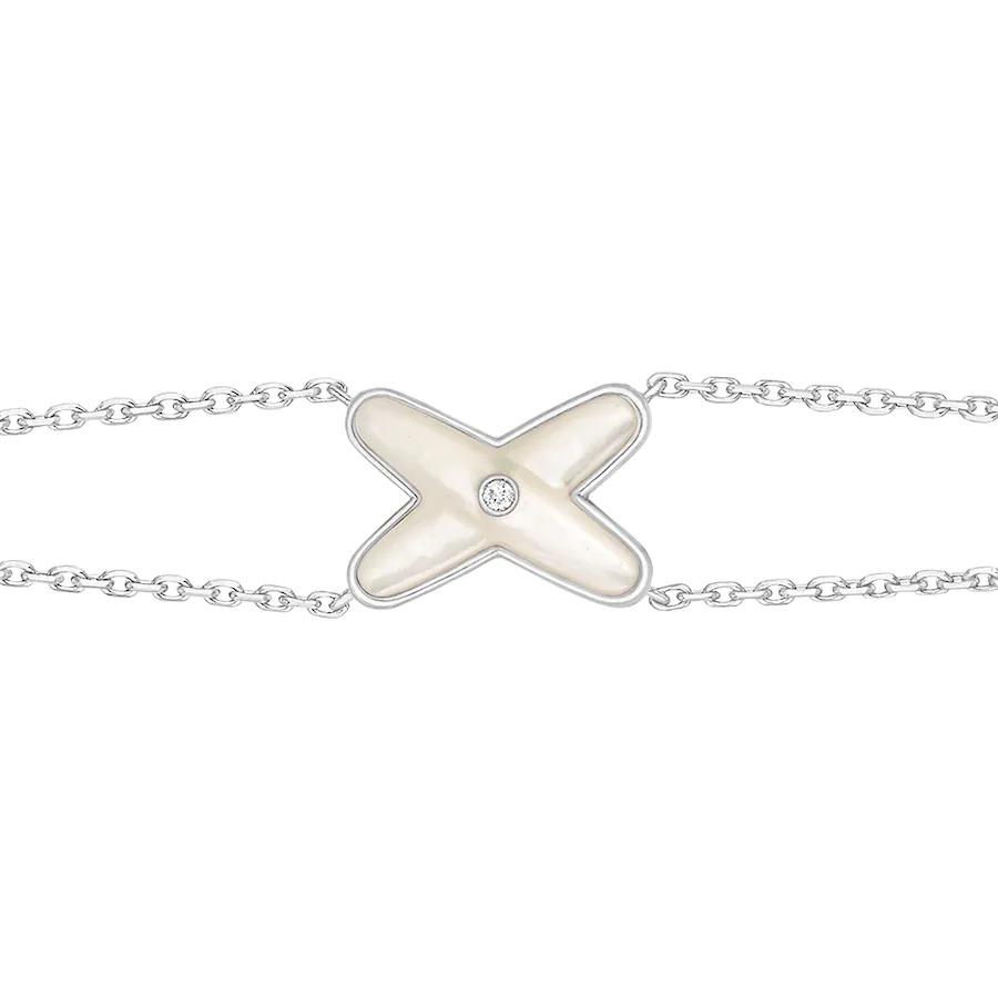[Marin]JEUX BRACELET NACRE BLANCHE ARGENT 1 DIAMANT