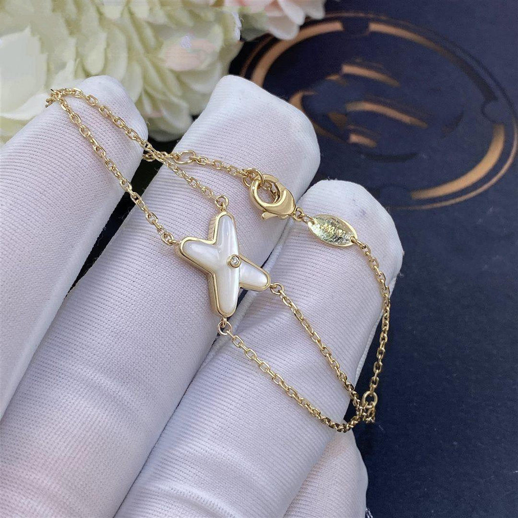 [Marin]JEUX BRACELET NACRE BLANCHE OR 1 DIAMANT