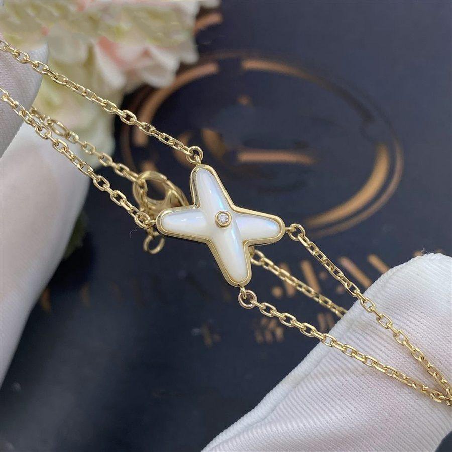 [Marin]JEUX BRACELET NACRE BLANCHE OR 1 DIAMANT
