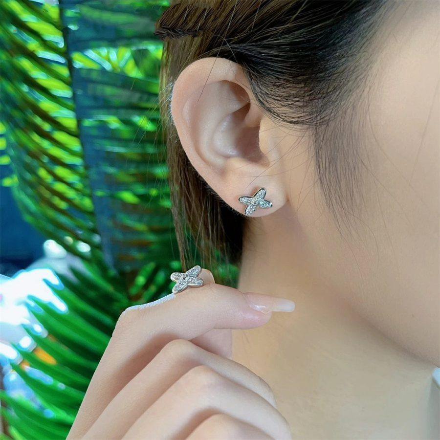 [Marin]JEUX DE SILVER DIAMOND EARRINGS