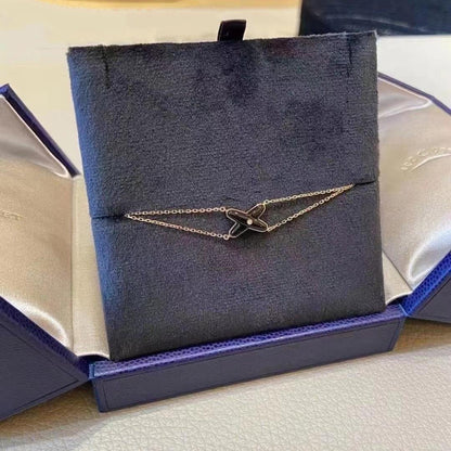[Marin]JEUX BRACELET ONYX PINK GOLD 1 DIAMOND