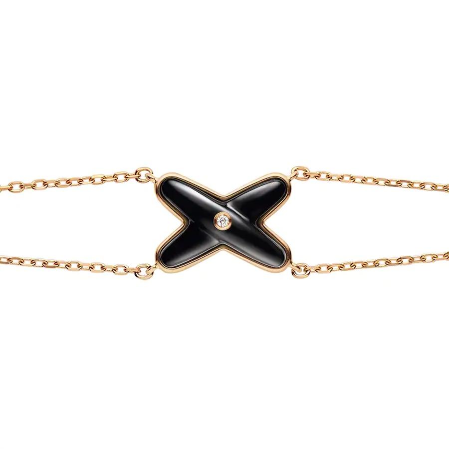 [Marin]JEUX BRACELET ONYX OR ROSE 1 DIAMANT