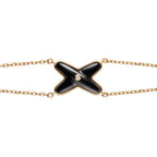 [Marin]JEUX BRACELET ONYX OR ROSE 1 DIAMANT
