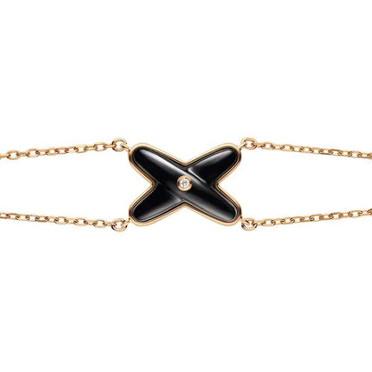 [Marin]JEUX BRACELET ONYX PINK GOLD 1 DIAMOND