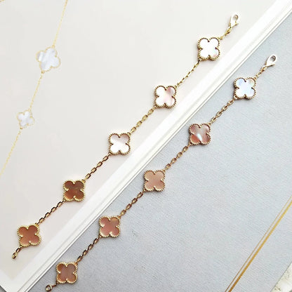 [Marin-Jewelry] クローバー5モチーフ ピンクマザーオブパール ブレスレットコレクション