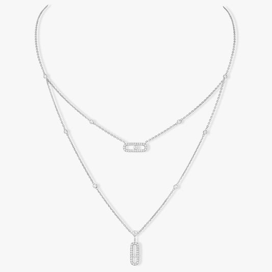 [Marin]MOVE 2 ROW DIAMOND NECKLACE