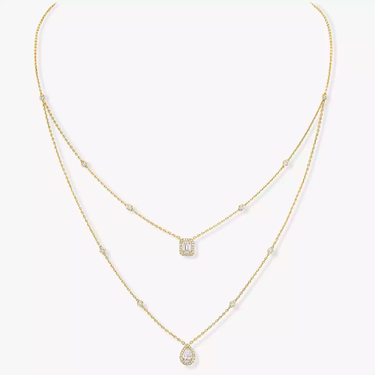 [Marins]Diamond Necklace My Twin 2 Rows