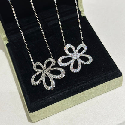 [Marin]FLOWERLACE NECKLACE FULL DIAMONDS