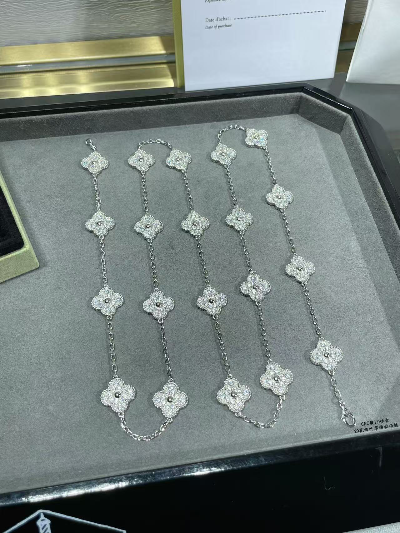 [Marin-Jewelry]CLOVER 20 MOTIFS FULL-DIAMOND NECKLACE